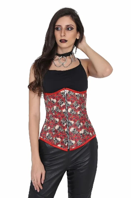 Authentic steel boned printed punkrock underbust corset