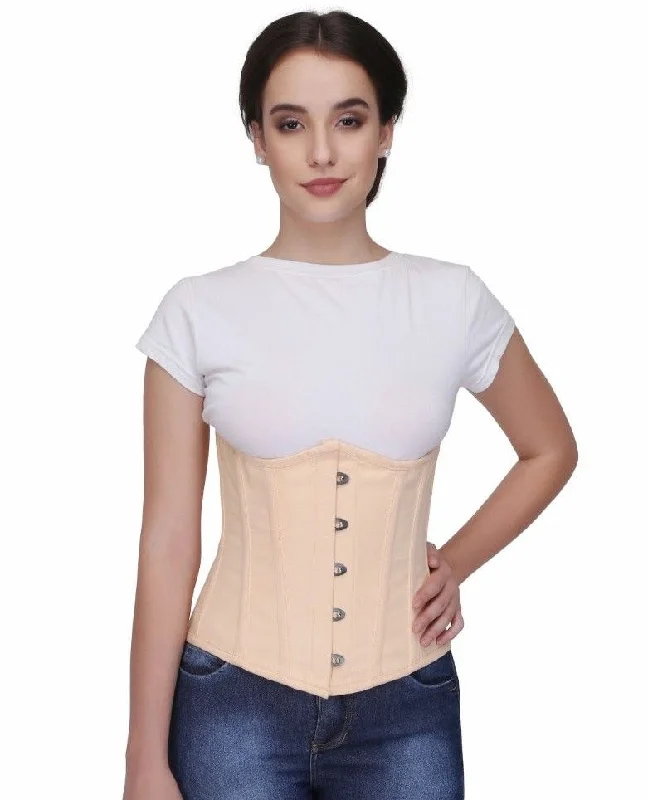 Authentic Steel Boned Waist Reducing Nude colour Underbust Corset