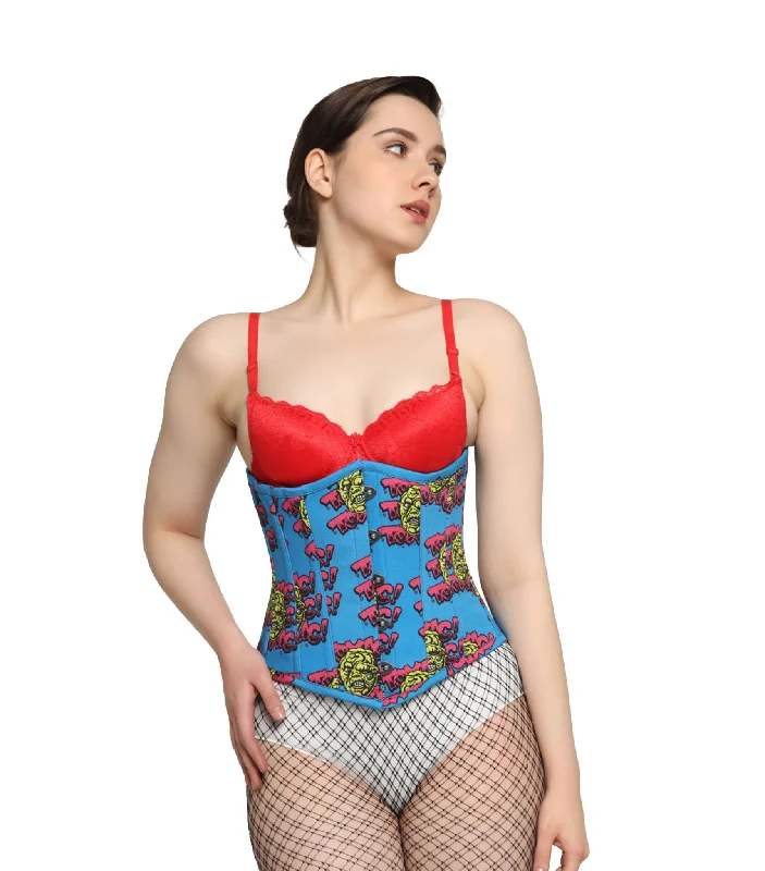 Devil printed waist reducing  underbust corset