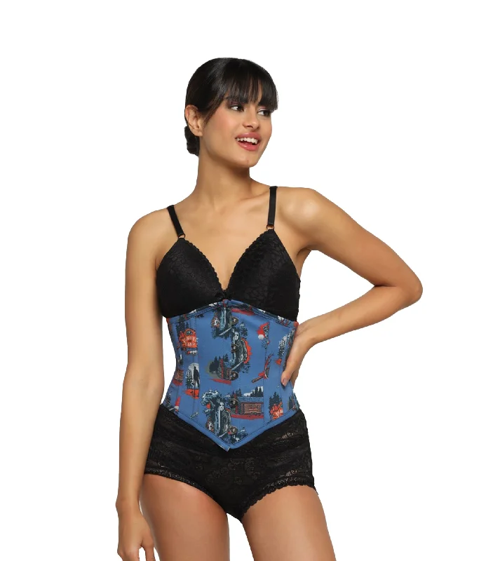 Halloween printed Waist Reducing Authentic Steel Boned Sexy Underbust Corset