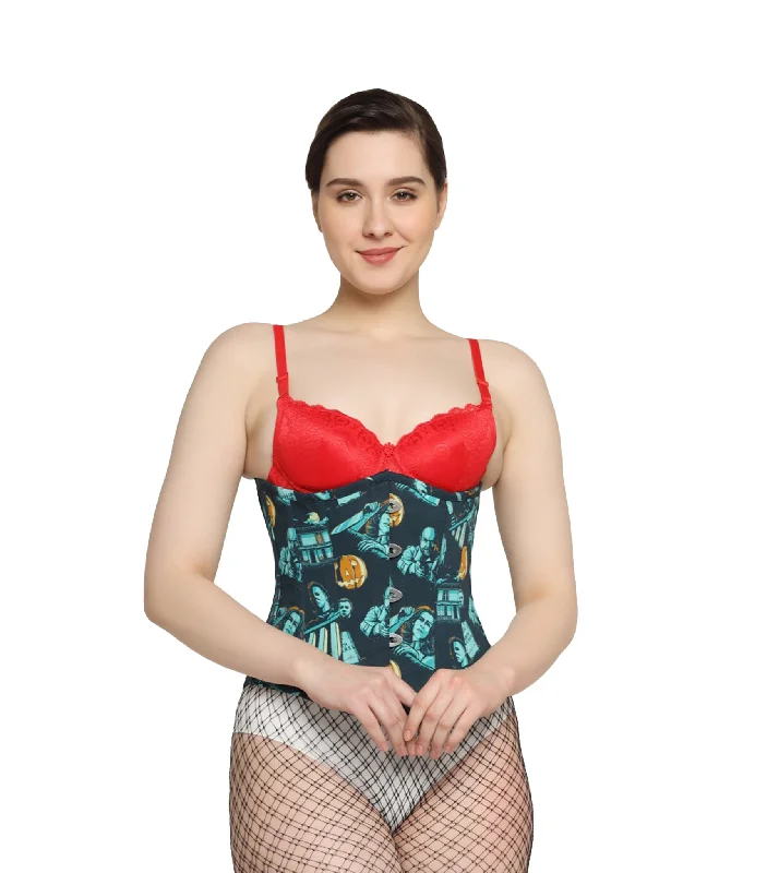 killerman printed waist reducing  underbust corset