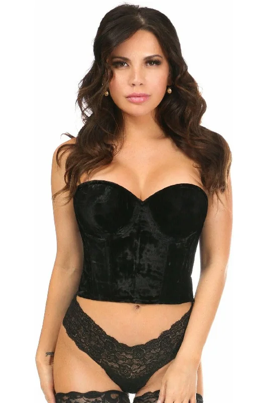 Lavish Black Velvet Underwire Bustier