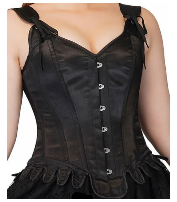 Black Satin Overbust corset