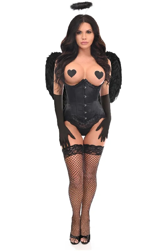 Top Drawer 4 PC Pin-Up Dark Angel Corset Costume