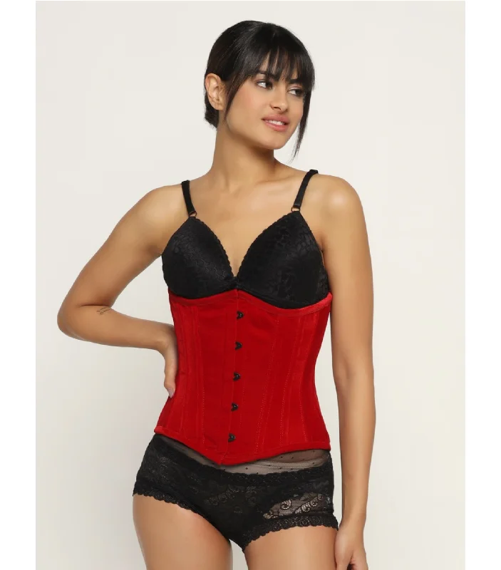 Velvet waist reducing underbust corset