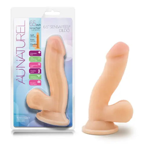 Blush Au Naturel 6.5 in. Posable Dual Density Dildo with Balls & Suction Cup Beige