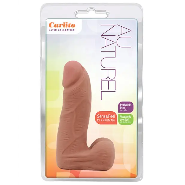 Blush Au Naturel Carlito 5 in. Posable Dual Density Dildo with Balls Tan