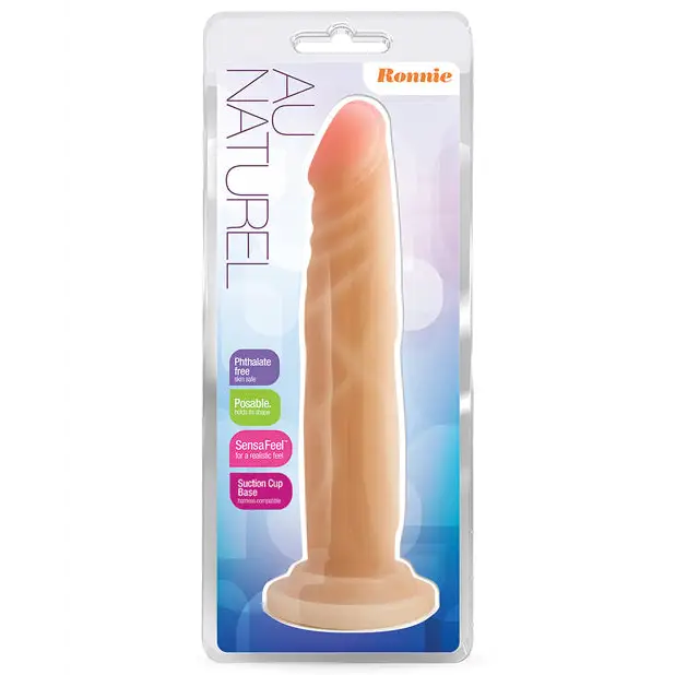 Blush Au Naturel Ronnie 7.5 in. Posable Dual Density Dildo with Suction Cup Beige