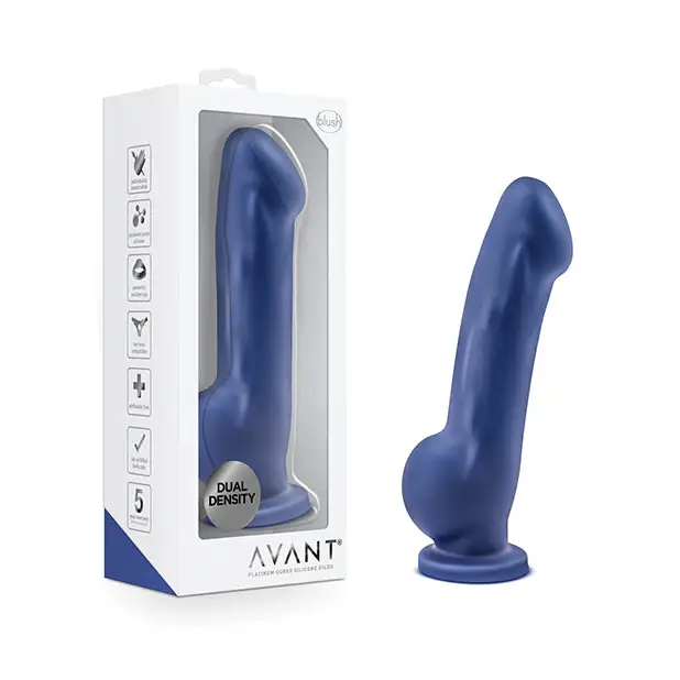 Blush Avant D8 Ergo 7.5 in. Dual Density Silicone Dildo with Suction Cup Indigo