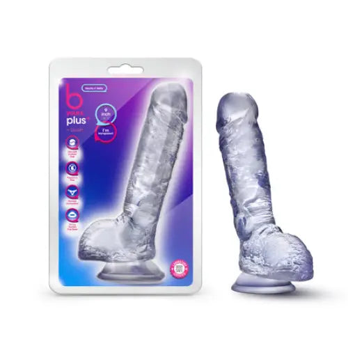 Blush B Yours Plus Hearty n' Hefty 9 in. Dildo with Balls & Suction Cup Clear