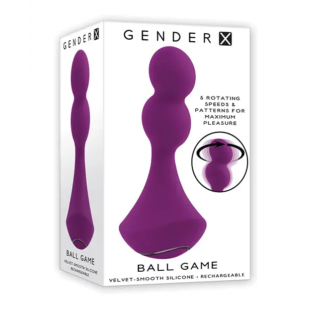 Gender X Ball Game Rechargeable Rotating Silicone Vibrator Purple