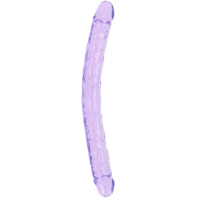 RealRock Crystal Clear Jelly 18 Inch Double Dildo in Purple