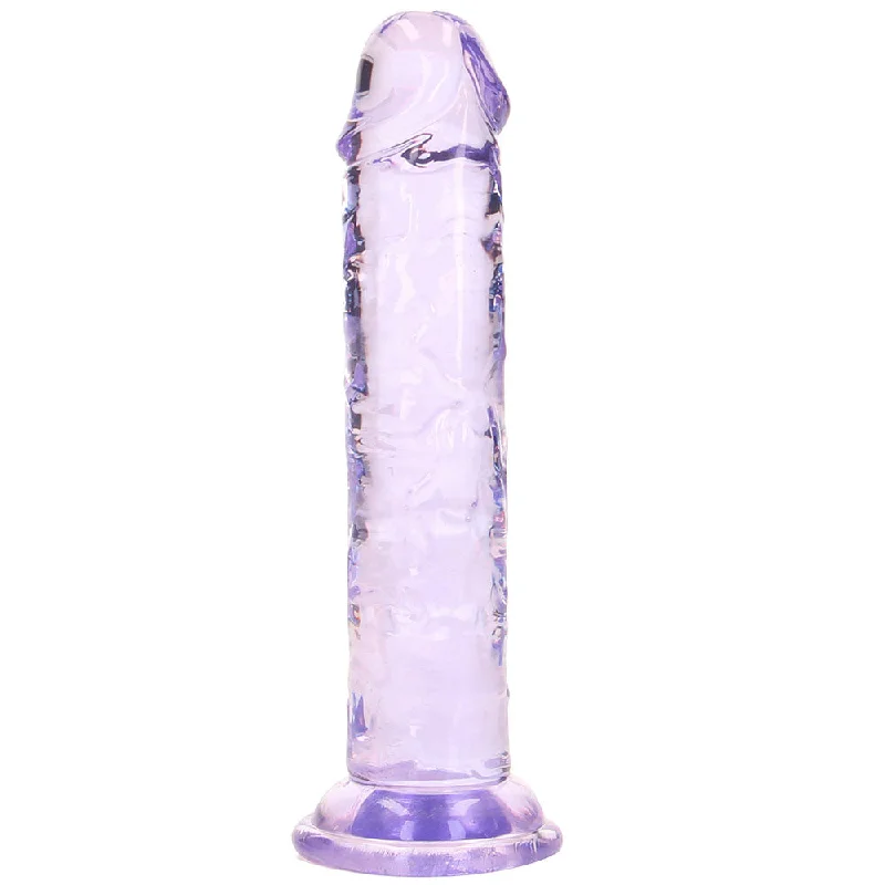 RealRock Crystal Clear Jelly 6 Inch Dildo in Purple