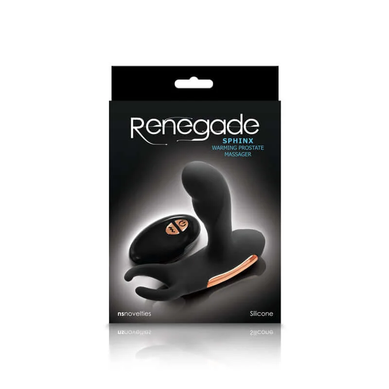 Renegade NS Novelties Sphinx Prostate Massager: Heated, Vibrating, and Luxurious Pleasure for MenWarming Prostate Massager Black Vibrator