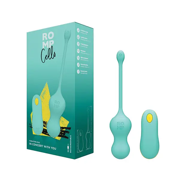 Romp Cello Blue Rechargeable Remote-Controlled Silicone G-Spot Egg Vibrator