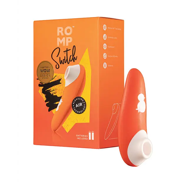 ROMP Switch Orange Silicone Pleasure Air Clitoral Vibrator