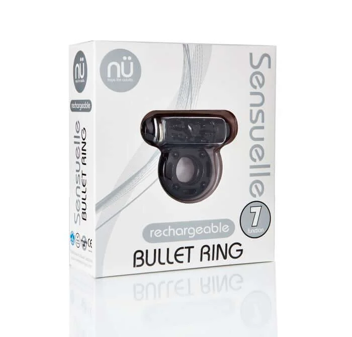 NU Sensuelle 7-function Bullet Vibrating Couples Ring Black