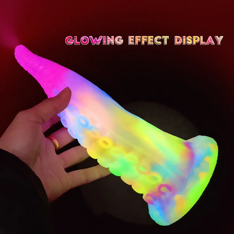 9 inch Mulit-Color Luminous Octopus Dildo