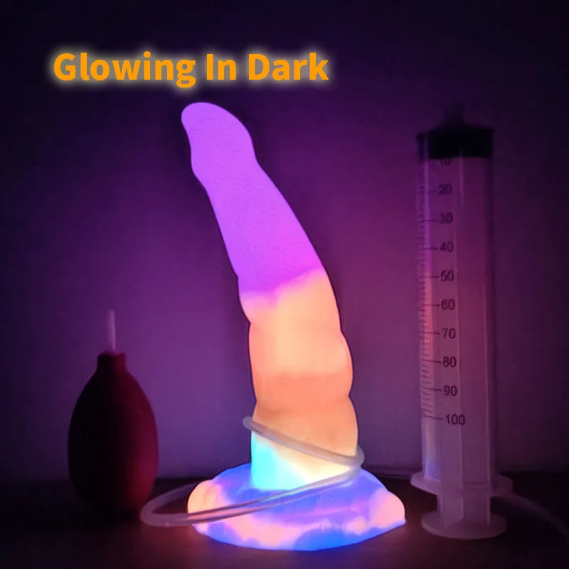 Squirting Monster Dildo Glowing In Dark