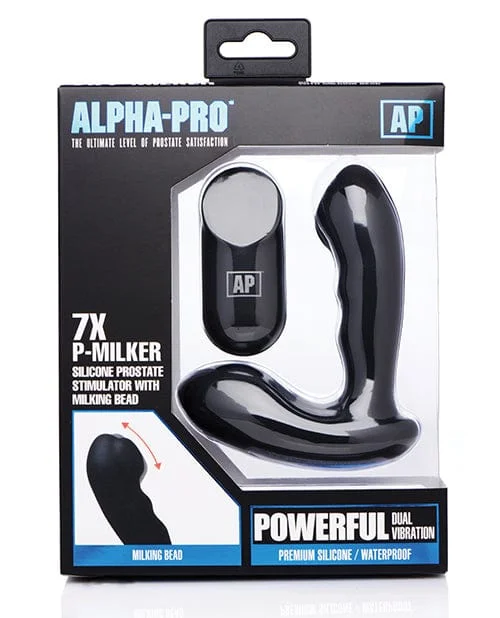 Alpha Pro 7x P-milker Prostate Stimulator with Milking Bead - Black