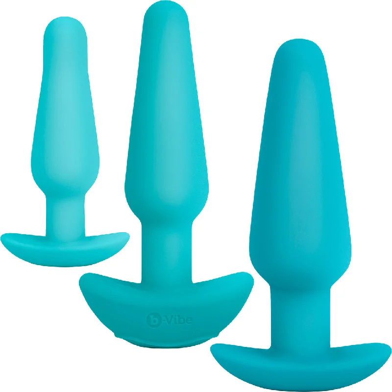 b-Vibe Anal Training & Education Set With 3 Plugs & Instructional Guide - Teal