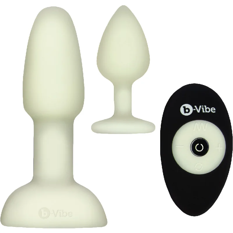 b-Vibe Asstronaut Glow-In-The-Dark Butt Play Set With Rimming Plug Petite & Silicone Butt Plug