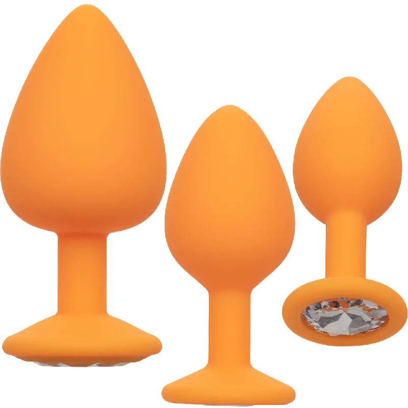 Cheeky Gems Silicone 3-Piece Anal Training Kit By CalExotics - Orange