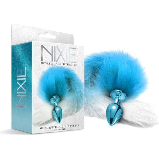 Nixie Metal Plug with Hombre Tail Medium Blue Metallic