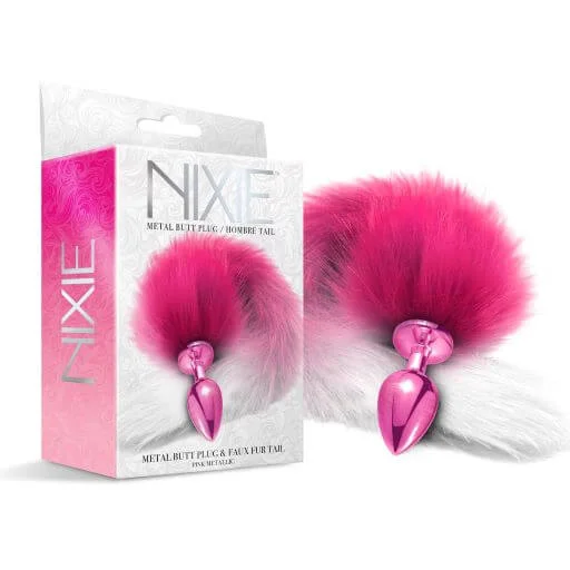 Nixie Metal Plug with Hombre Tail Medium Pink Metallic