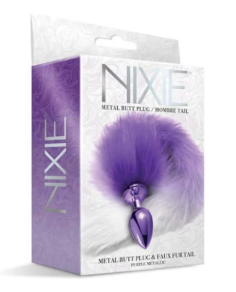 Nixie Metal Plug with Hombre Tail Medium Blue Metallic