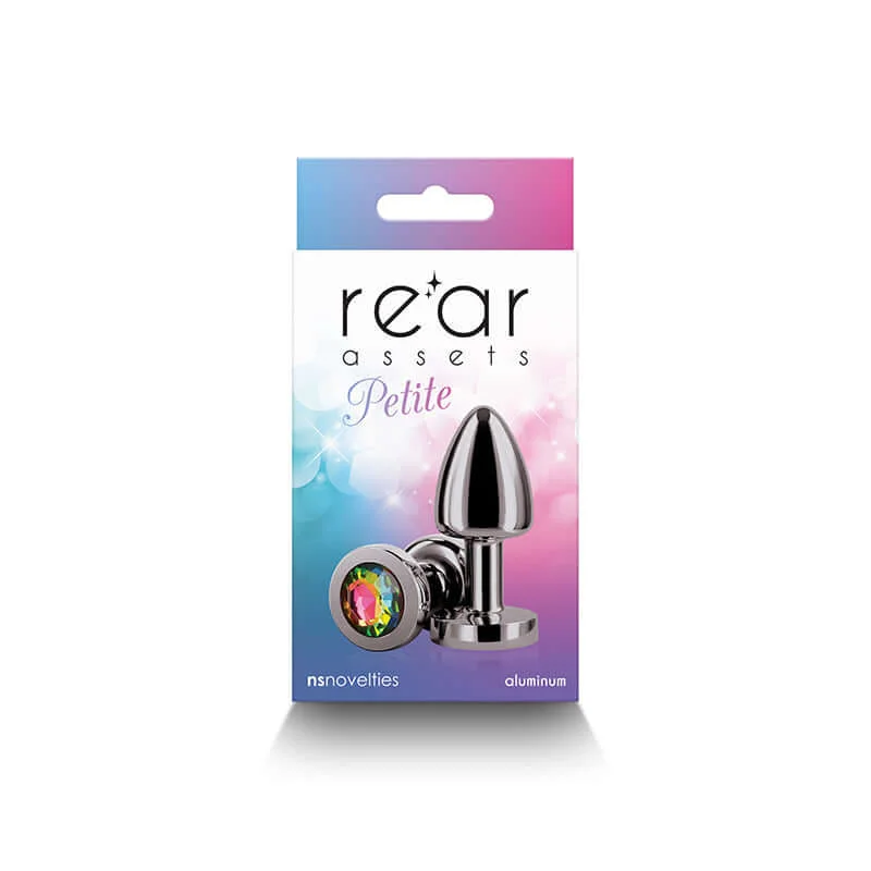 Discover Radiant Pleasure - Rear Assets Petite Gunmetal Rainbow End Butt Plug