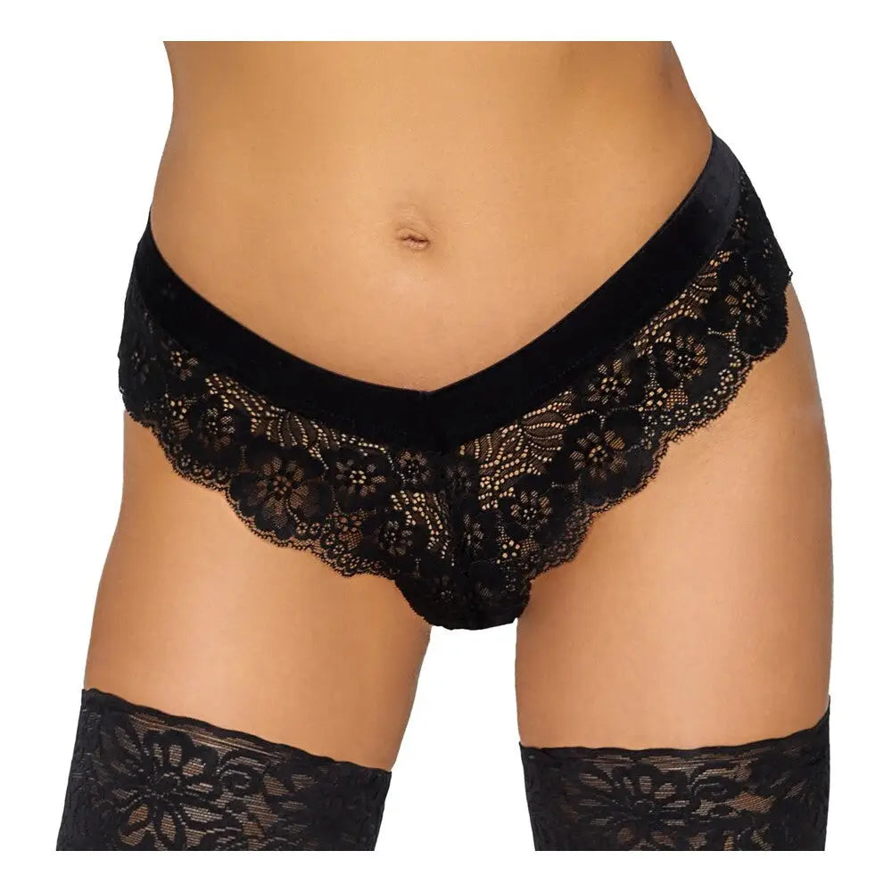 Cottelli Sexy Black Chain Crotch Lace Panties