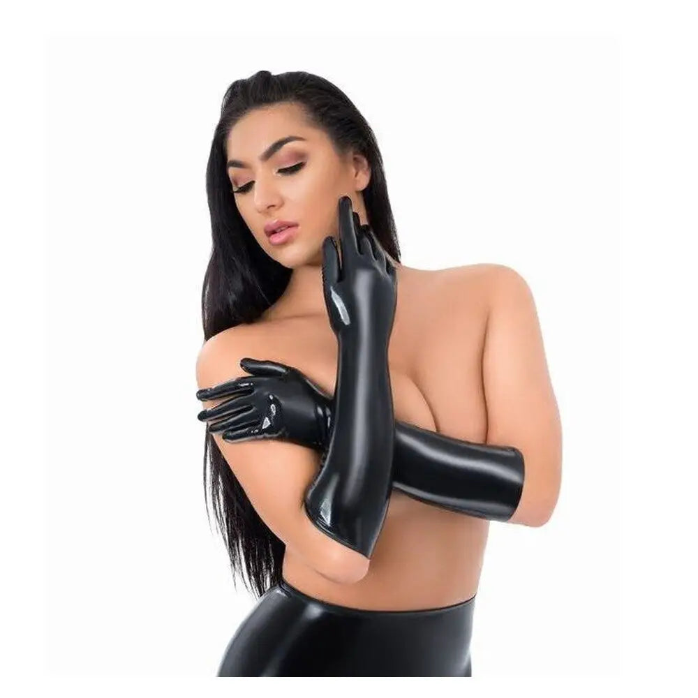 Me you us Black Latex Full Length Glove for Her